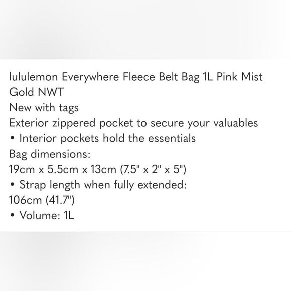 Lululemon Strawberry Pink Everywhere Belt Bag Plush Fleece - Picture 8 of 8